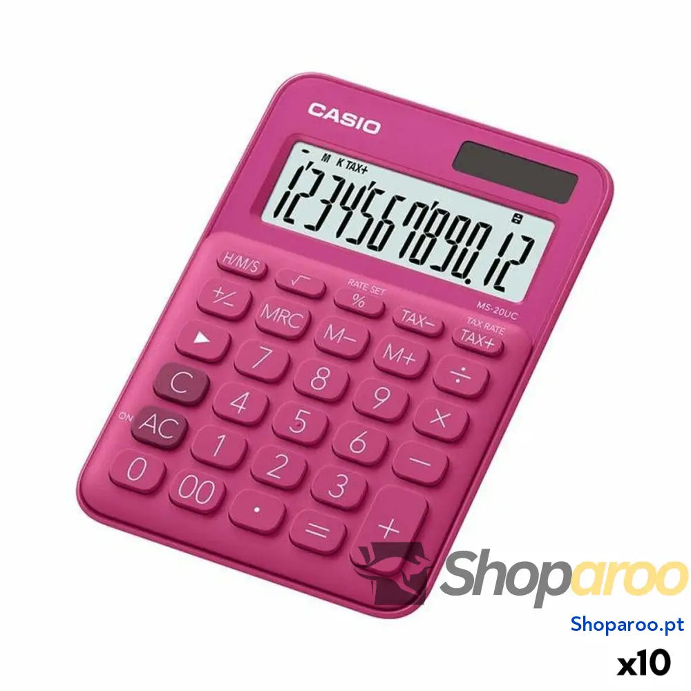Calculadora Casio MS-20UC Fúcsia 2,3 x 10,5 x 14,95 cm (10 Unidades)