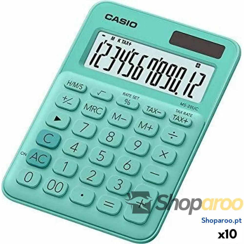 Calculadora Casio MS-20UC Verde 2,3 x 10,5 x 14,95 cm (10 Unidades)