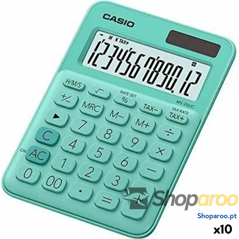 Calculadora Casio MS-20UC Verde 2,3 x 10,5 x 14,95 cm (10 Unidades)