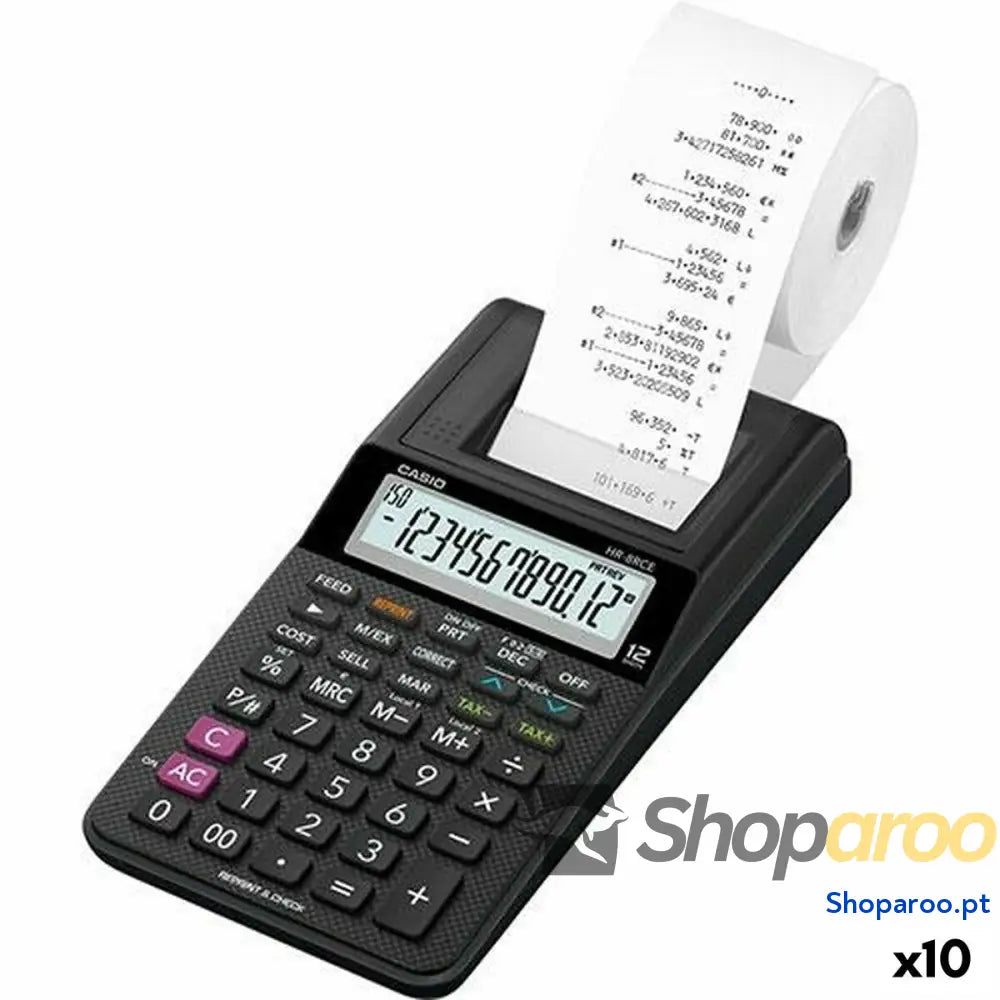 Calculadora impressora Casio HR-8RCE Preto (10 Unidades)