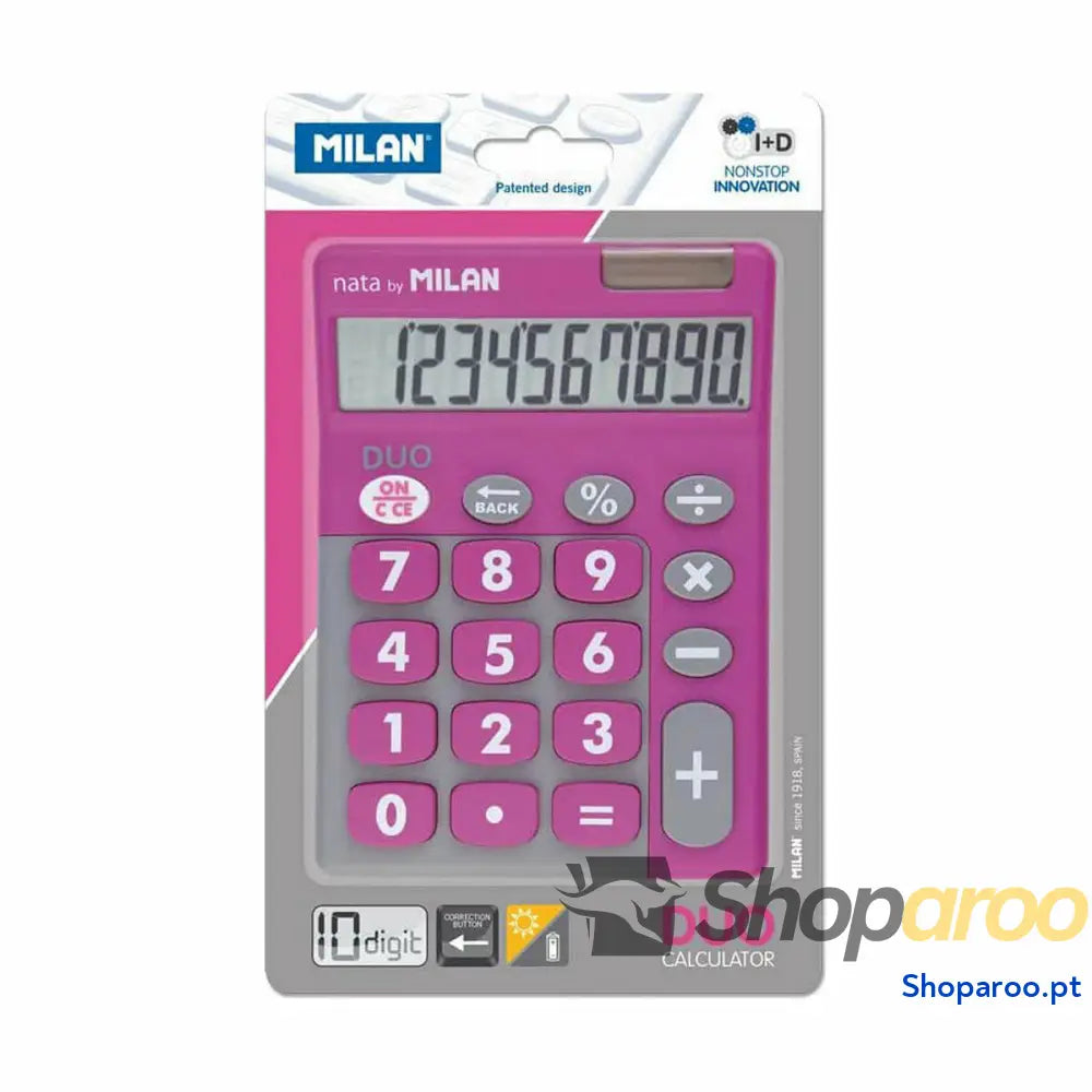 Calculadora Milan Branco Cor de Rosa 14,5 x 10,6 x 2,1 cm
