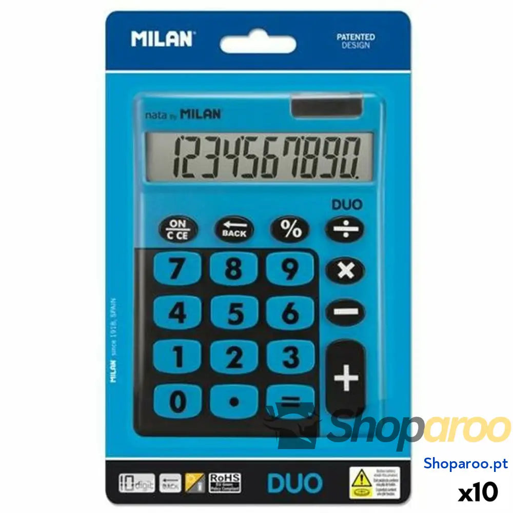 Calculadora Milan TOUCH DUO Azul 14,5 x 10,6 x 2,1 cm (10 Unidades)