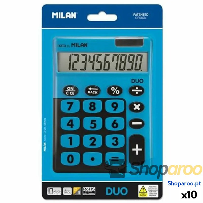 Calculadora Milan TOUCH DUO Azul 14,5 x 10,6 x 2,1 cm (10 Unidades)