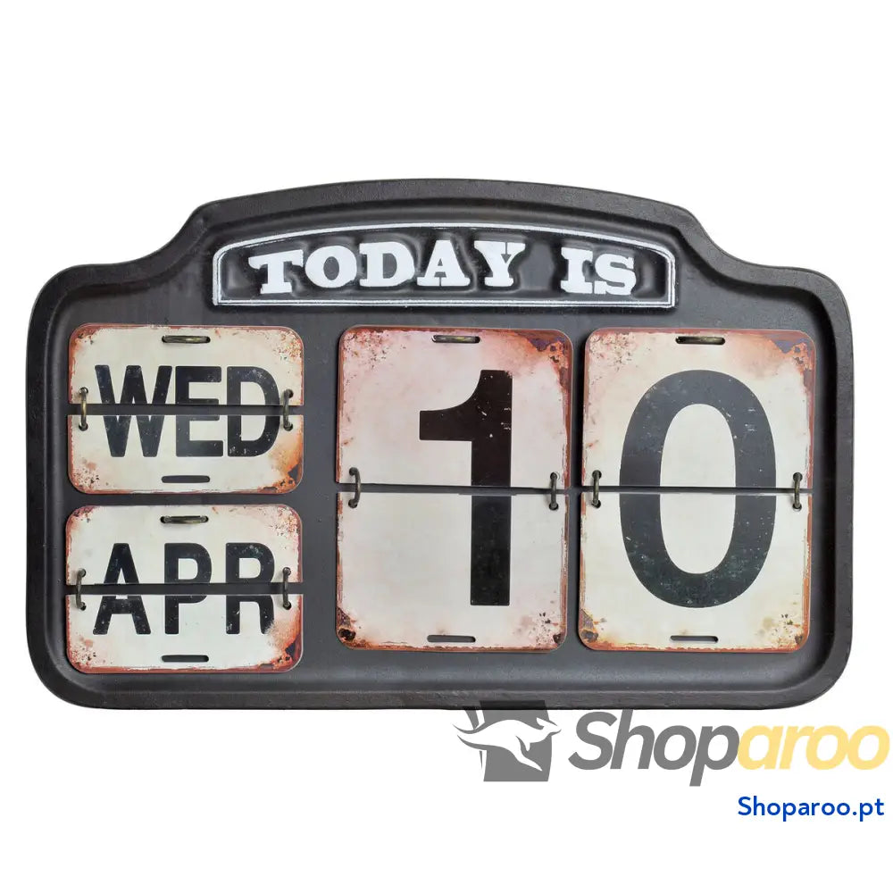 Calendário DKD Home Decor Metal 42 x 3,5 x 27 cm Preto Branco