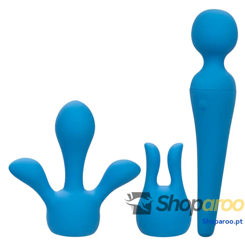 CALEXOTICS - COUTURE KIT VIBRADOR WAND 10 VIBRAÇÕES AZUL