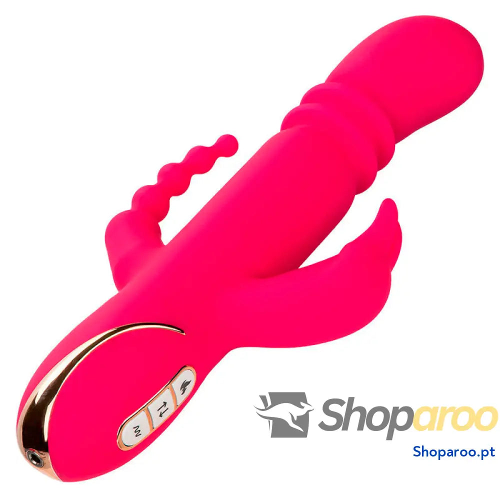 CALEXOTICS - JACK FANTASY VIBRADOR TRIPLO AQUECIDO COELHO ROSA