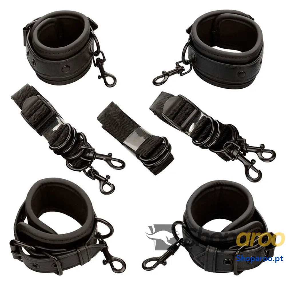 CALEXOTICS - NOCTURNAL RESTRIÇÕES DE CAMA COURO AJUSTÁVEL PRETO