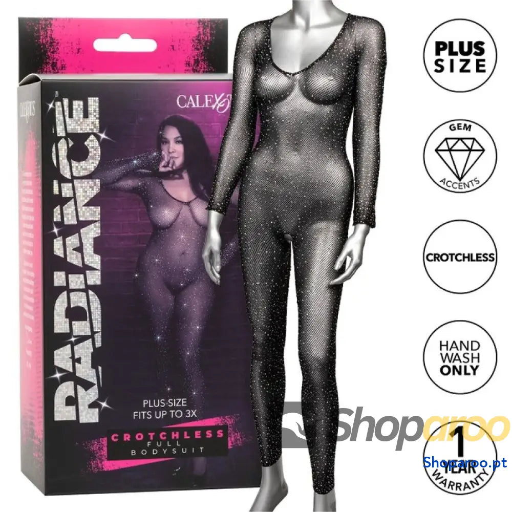 CALEXOTICS - RADIANCE BODYSUIT COMPLETO CROTCHLESS RHINE PLUS SIZE