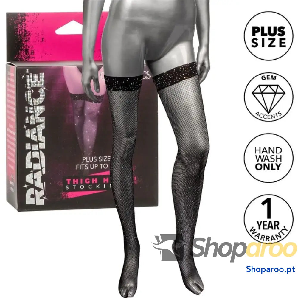 CALEXOTICS - RADIANCE MEIAS DE COXA ALTA RHINE PLUS SIZE