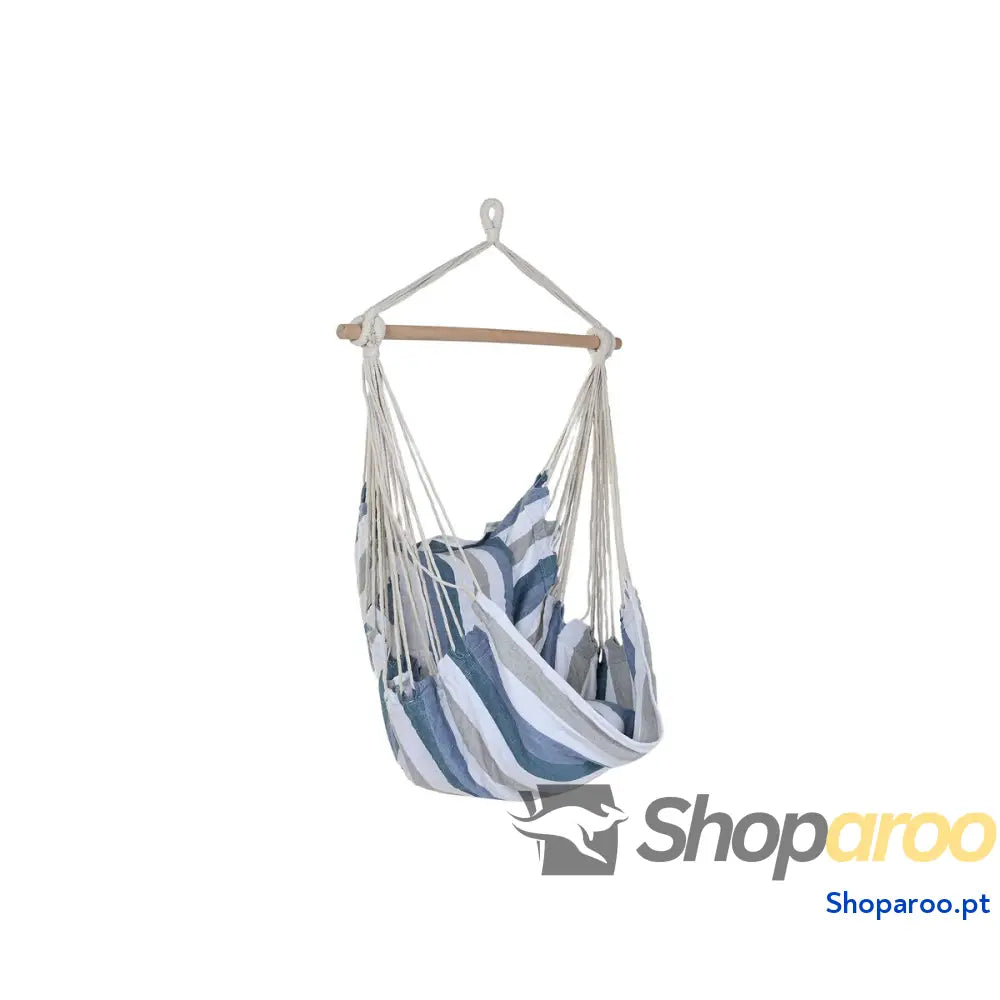 Cama de Rede DKD Home Decor Riscas Azul Branco (100 x 60 x 135 cm)