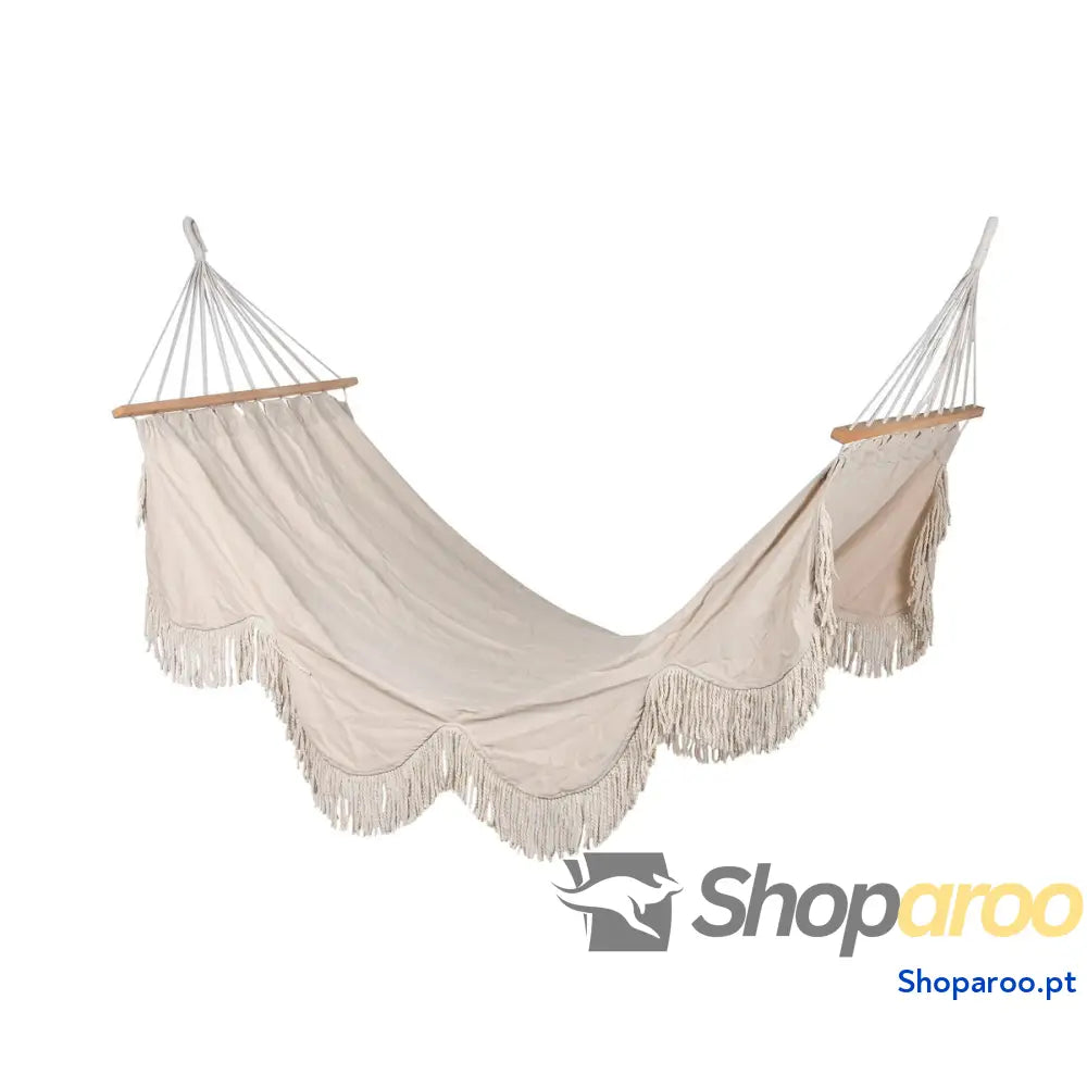 Cama de Rede Home ESPRIT Branco Franjas 200 x 100 x 5 cm
