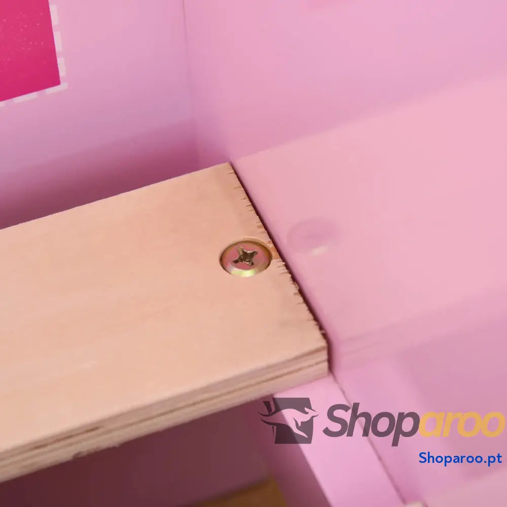 Cama Infantil acima de 3 Anos para Crianças Madeira com Barreira Proteção Carga Máx. 50kg 143x73x60cm Rosa