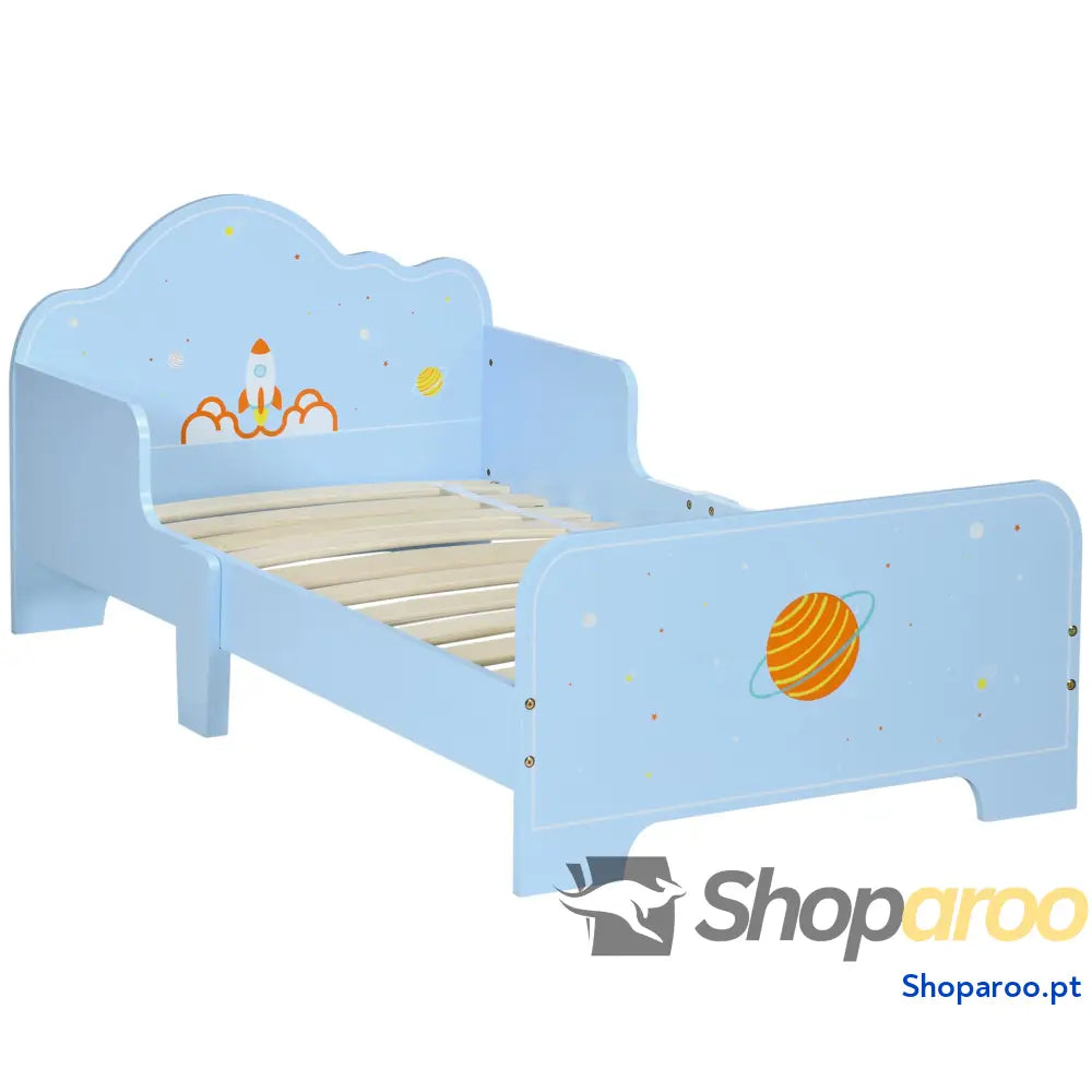 Cama Infantil acima de 3 Anos para Crianças Madeira com Barreira Proteção Carga Máx. 50kg 143x73x60cm Rosa
