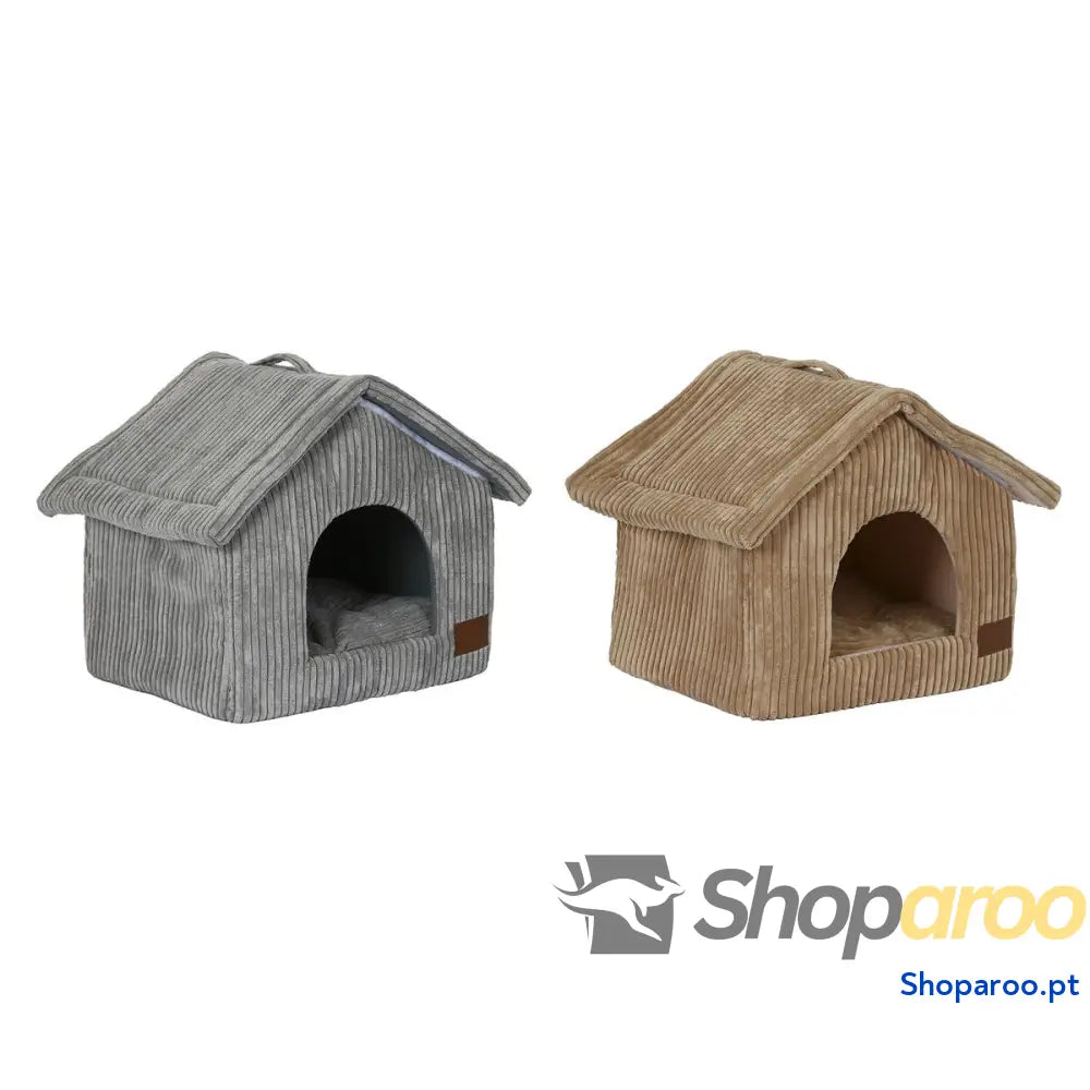 Cama para cães DKD Home Decor 40 x 33 x 38 cm 48 x 37 x 40 cm Cinzento Camel Alumínio 2 Unidades