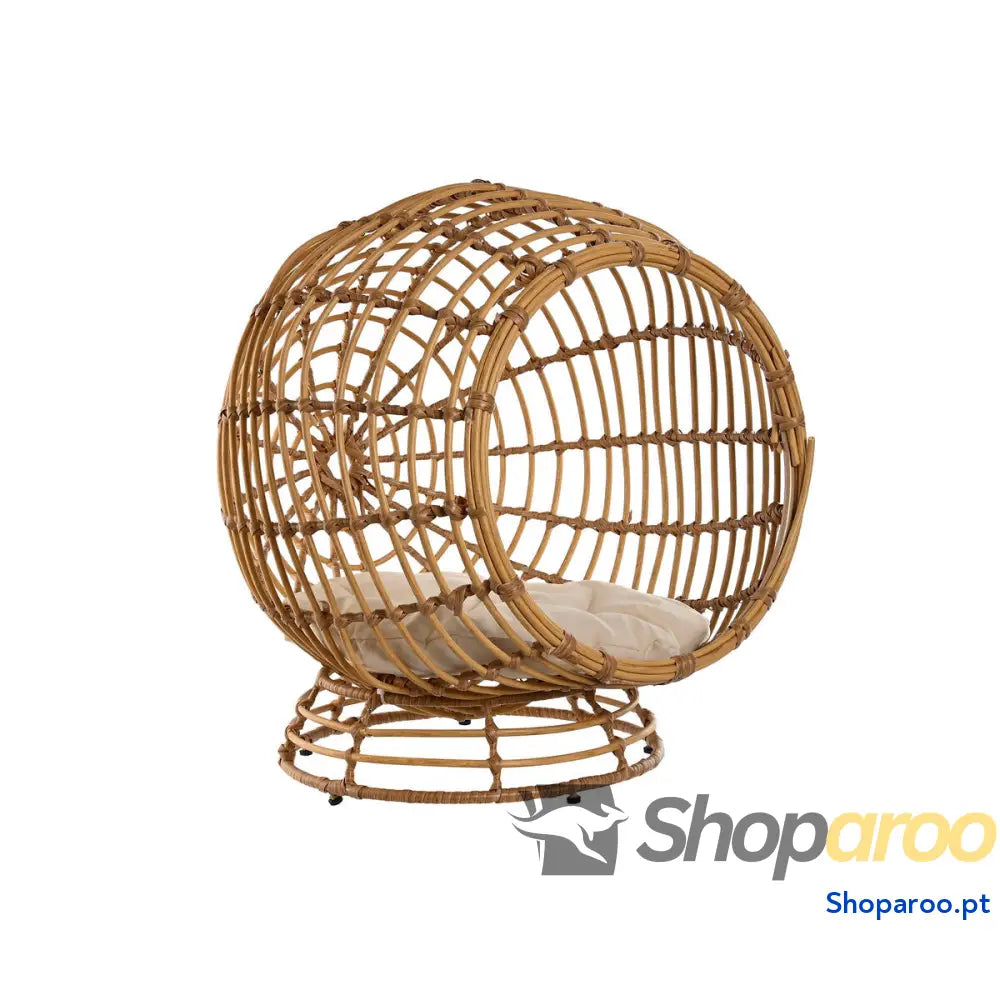Cama para cães Home ESPRIT Branco Natural Rotim sintético 60 x 58 x 58 cm
