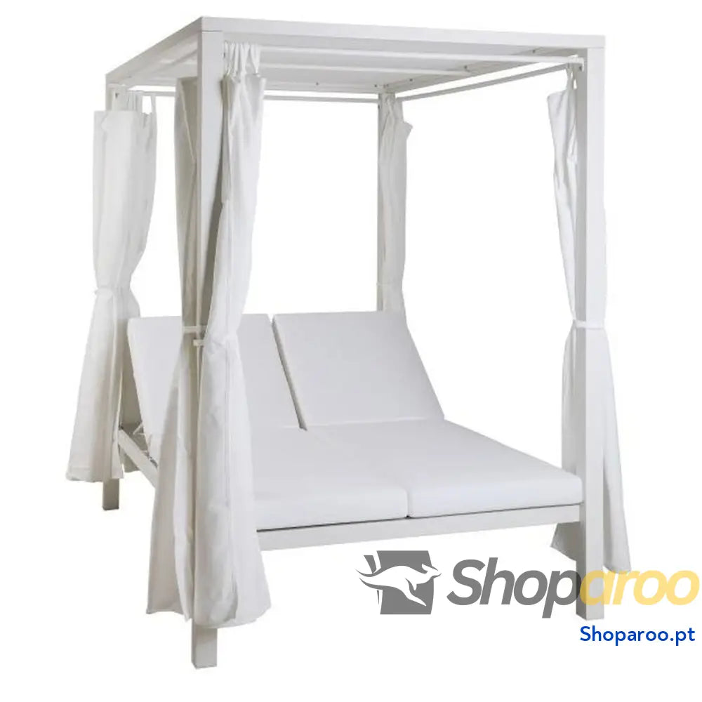 Cama para Jardim DKD Home Decor Branco Alumínio (148 x 188 x 205 cm)