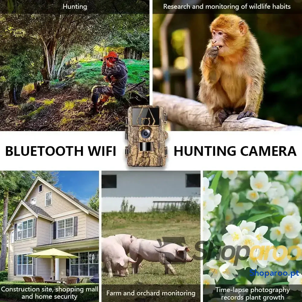 Câmara de caça 8K WiFi com visão noturna e monitorização exterior