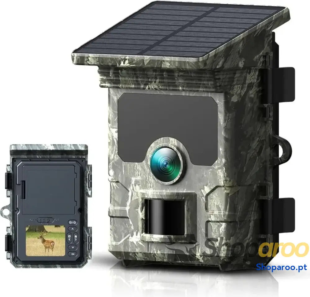 Câmara de caça solar 30MP com visão noturna e gravação 4K
