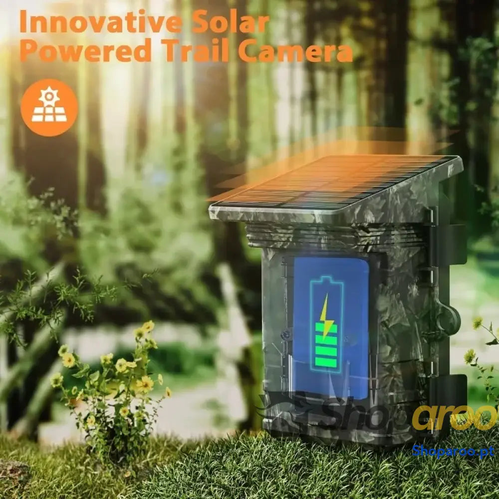 Câmara de caça solar 30MP com visão noturna e gravação 4K