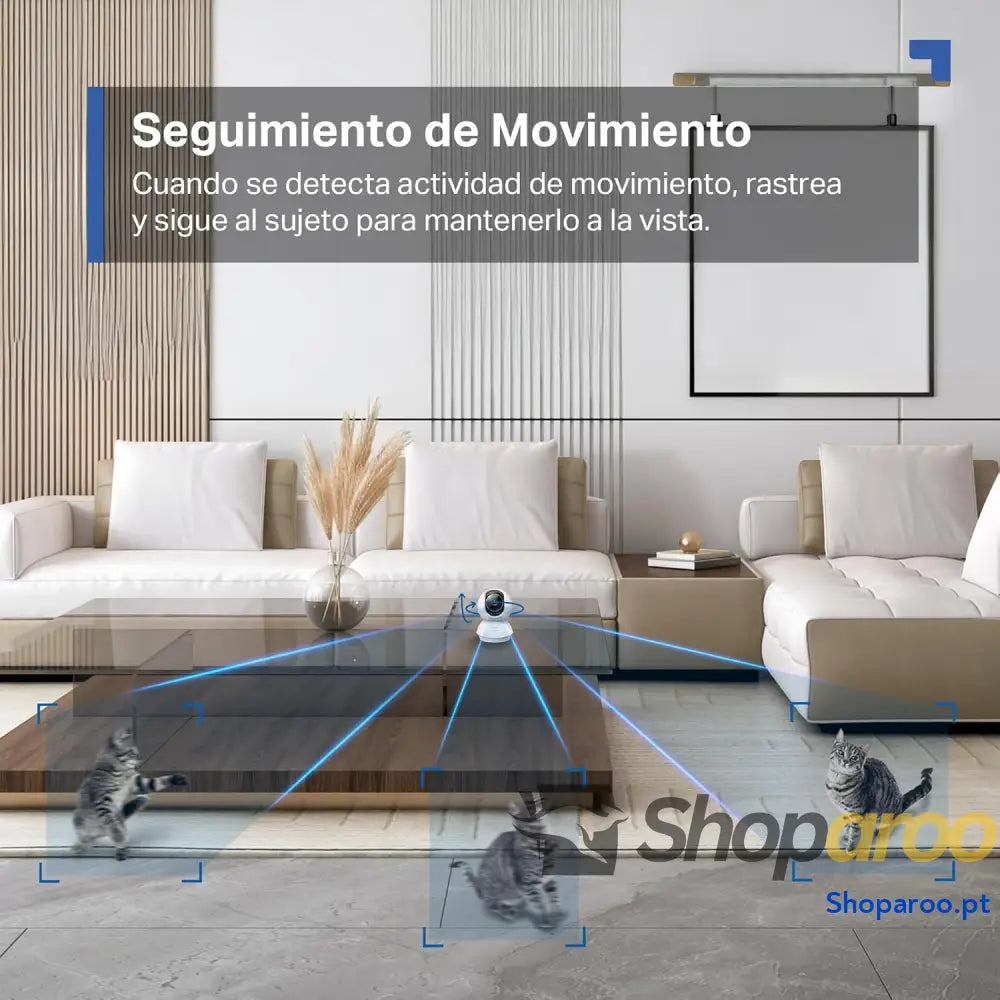 Câmara de vigilância IA 360° 3K 5MP alarme sonoro/luz visão noturna áudio bidirecional deteção movimento AI controlo