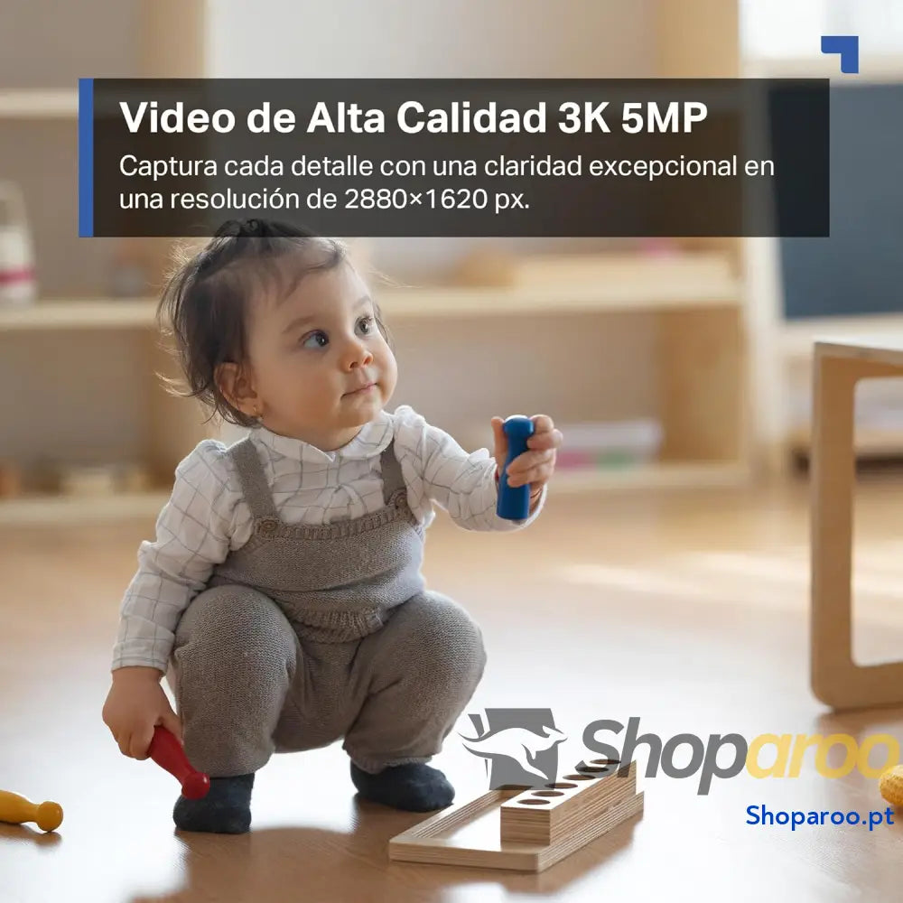 Câmara de vigilância IA 360° 3K 5MP alarme sonoro/luz visão noturna áudio bidirecional deteção movimento AI controlo