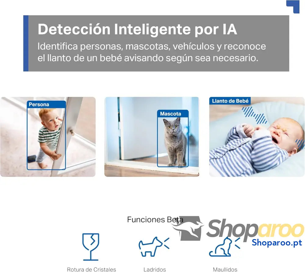 Câmara de vigilância IA 360° 3K 5MP alarme sonoro/luz visão noturna áudio bidirecional deteção movimento AI controlo