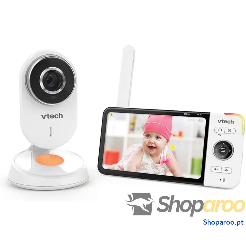 Câmara de vigilância para bebé 2600 mAh monitor com câmara bebés sem fios vídeo LCD 5’’ inteligente VOX visão noturna