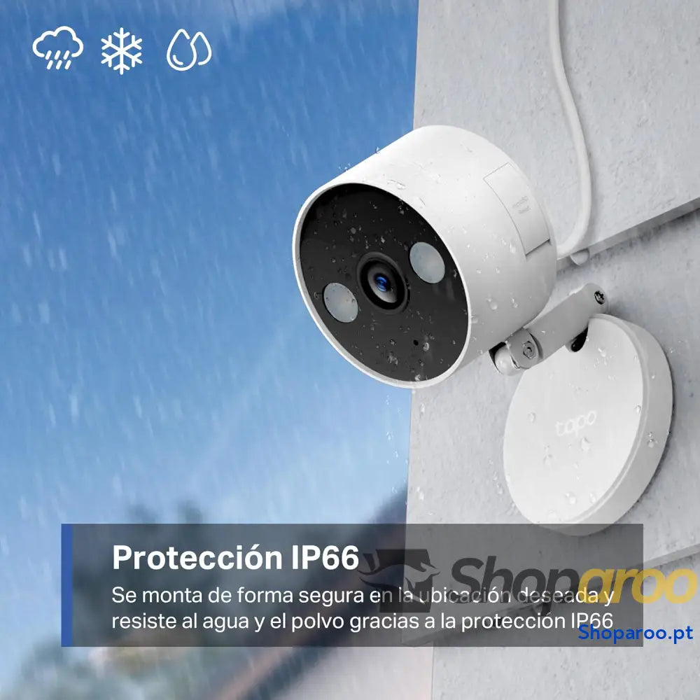 Câmara de vigilância para interior e exterior base magnética focos duplos suporta cartão SD até 512 GB IP66 compatível