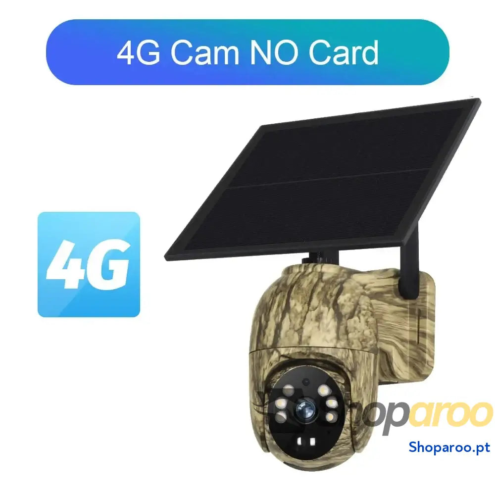 Câmara de vigilância solar Wi-Fi 4G LTE com visão noturna a cores