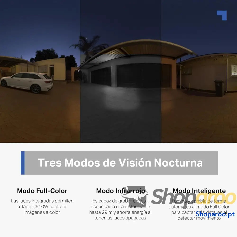 Câmara de vigilância Wi Fi para exteriores 360º visão noturna a cores 2k (3MP) deteção pessoas com IA rastreamento
