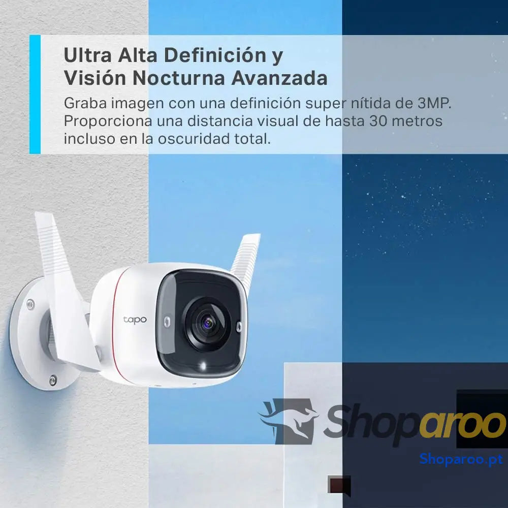 Câmara de vigilância WiFi exterior câmara 2K 3MP sem bateria IP66 à prova água e poeira até 30 m visão noturna deteção