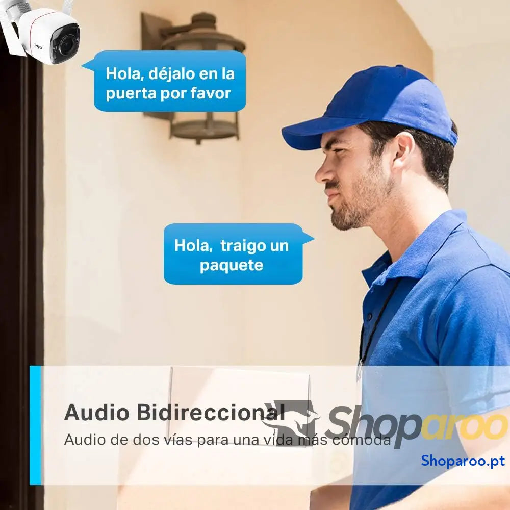 Câmara de vigilância WiFi exterior câmara 2K 3MP sem bateria IP66 à prova água e poeira até 30 m visão noturna deteção