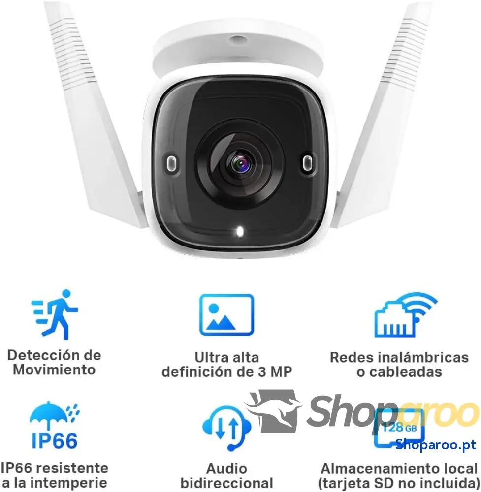 Câmara de vigilância WiFi exterior câmara 2K 3MP sem bateria IP66 à prova água e poeira até 30 m visão noturna deteção