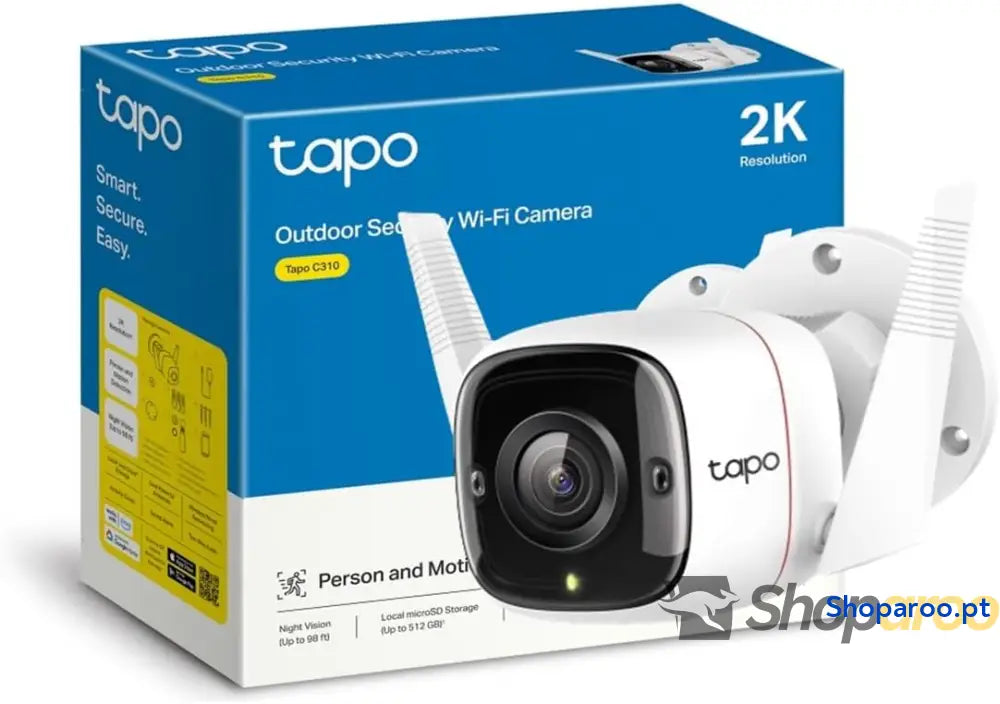 Câmara de vigilância WiFi exterior câmara 2K 3MP sem bateria IP66 à prova água e poeira até 30 m visão noturna deteção