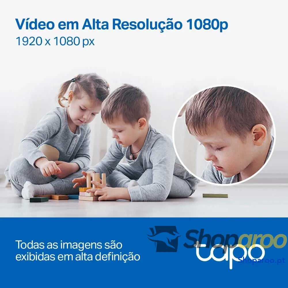 Câmara IP WiFi 360° de Vigilância FHD 1080p Visão Noturna Notificações em Tempo Real Compatível com Cartão SD Detecção
