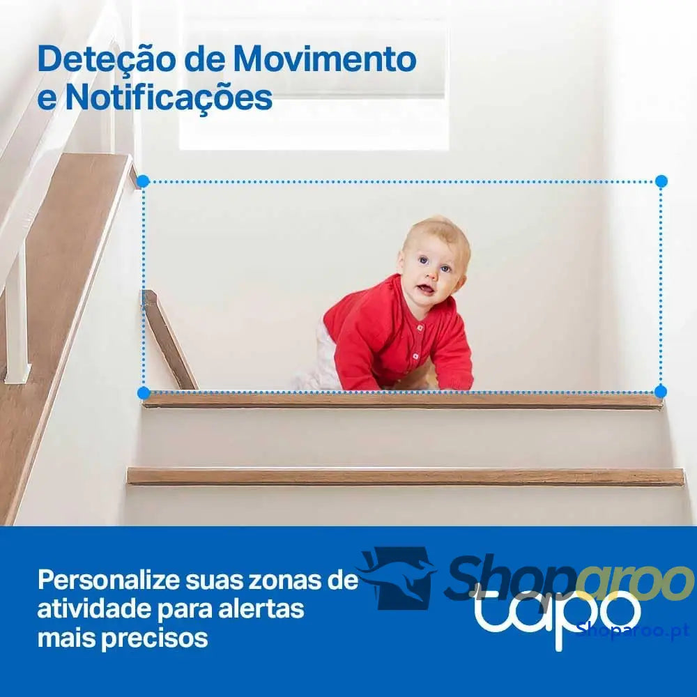Câmara IP WiFi 360° de Vigilância FHD 1080p Visão Noturna Notificações em Tempo Real Compatível com Cartão SD Detecção