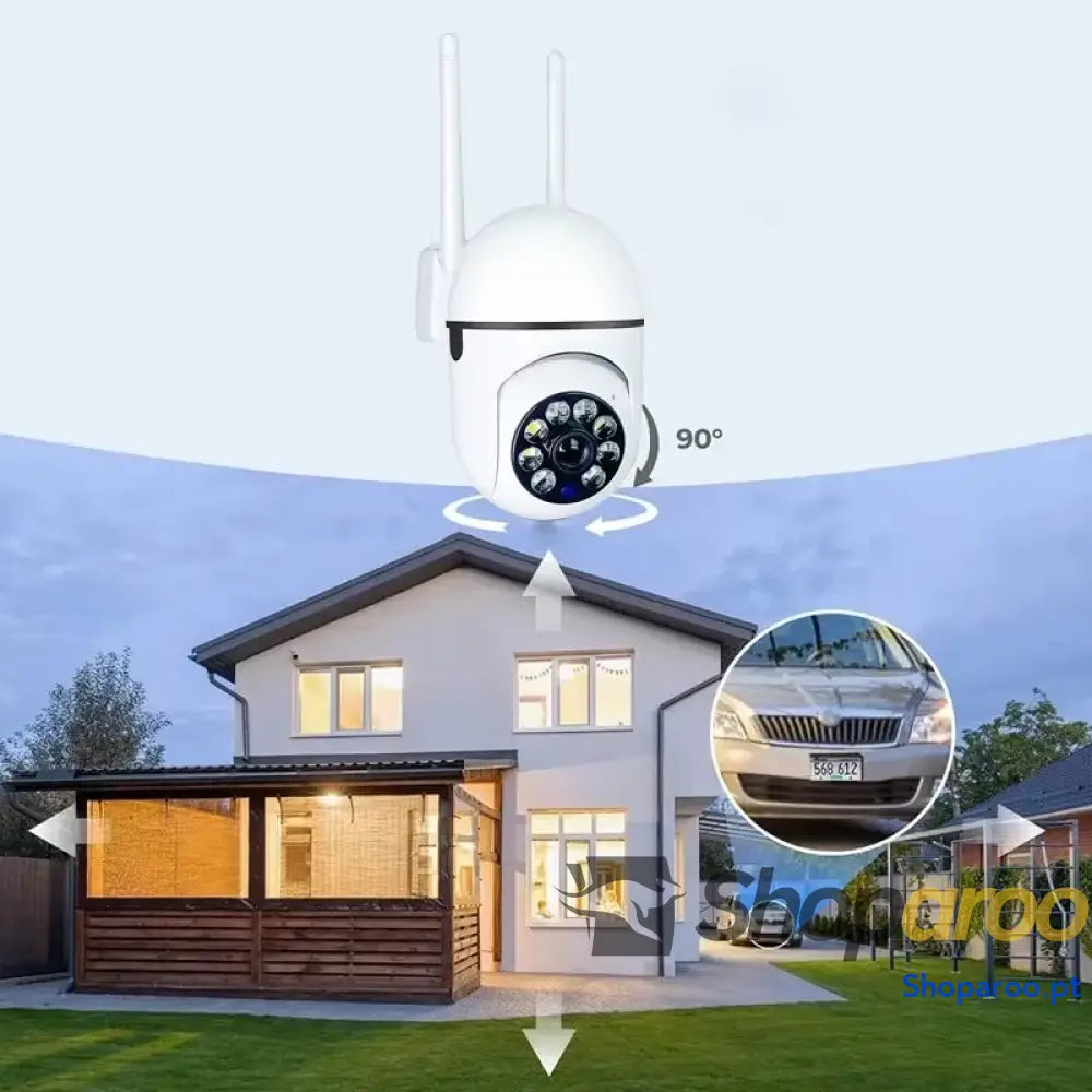 Câmara PTZ Wi-Fi 8MP com Zoom 4X Visão Noturna e Áudio Bidirecional