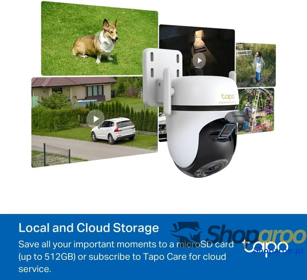 Cámara Seguridad Exterior 360° 3K 5MP Visión Nocturna Color Resistencia IP66 Alarma Sonora/Luz Detección AI