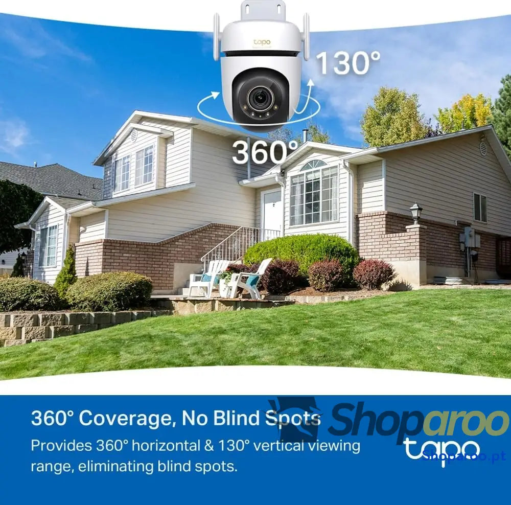 Cámara Seguridad Exterior 360° 3K 5MP Visión Nocturna Color Resistencia IP66 Alarma Sonora/Luz Detección AI