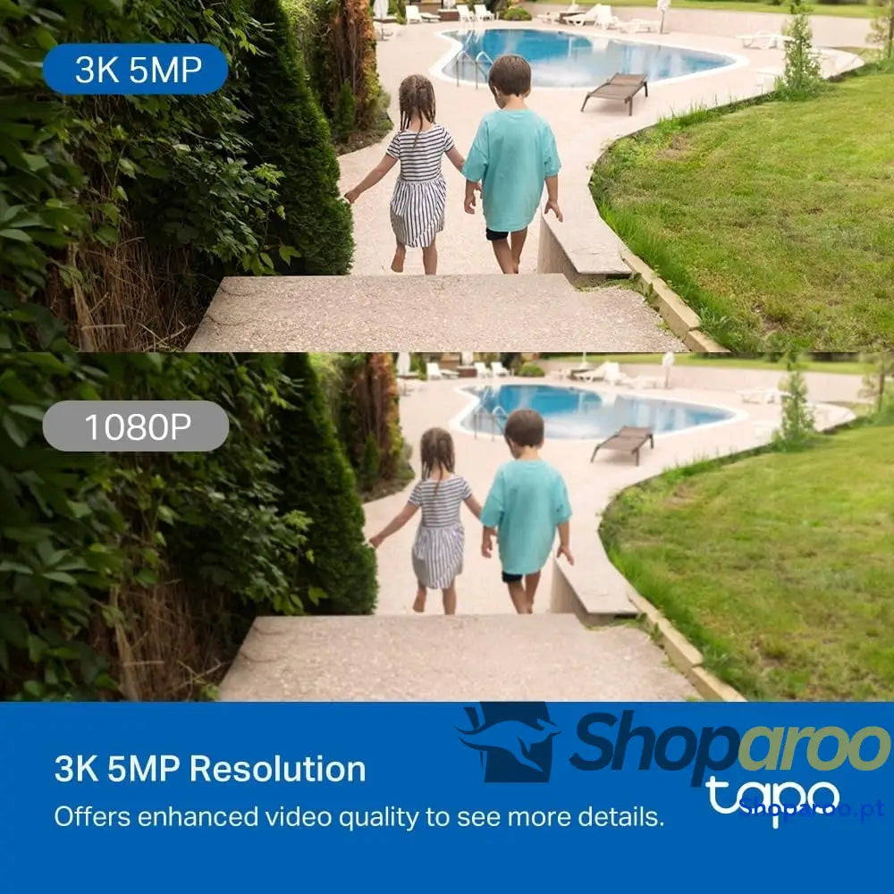 Cámara Seguridad Exterior 360° 3K 5MP Visión Nocturna Color Resistencia IP66 Alarma Sonora/Luz Detección AI