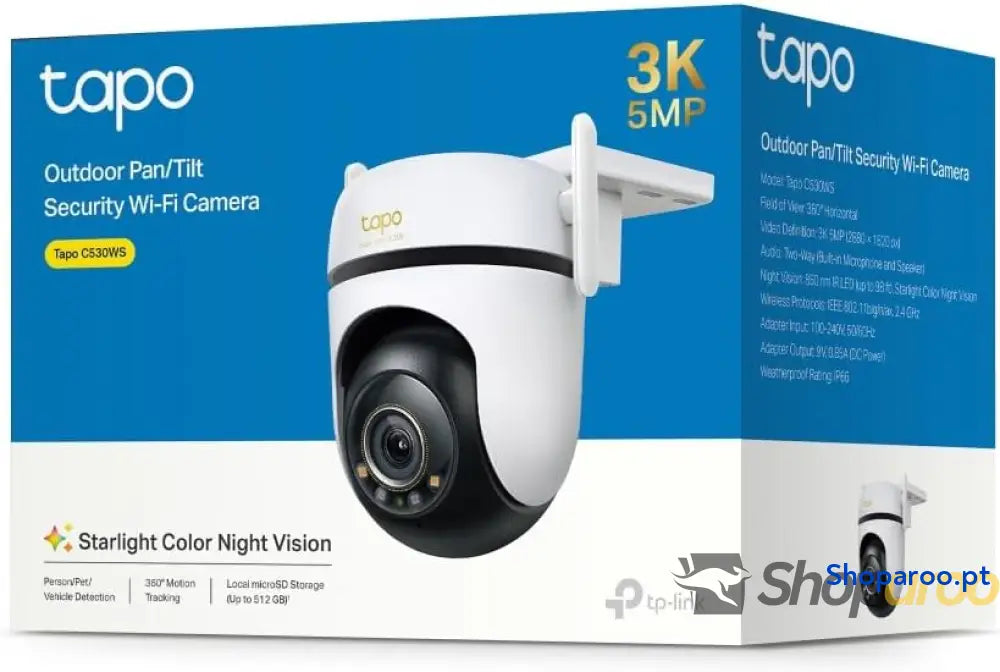 Cámara Seguridad Exterior 360° 3K 5MP Visión Nocturna Color Resistencia IP66 Alarma Sonora/Luz Detección AI
