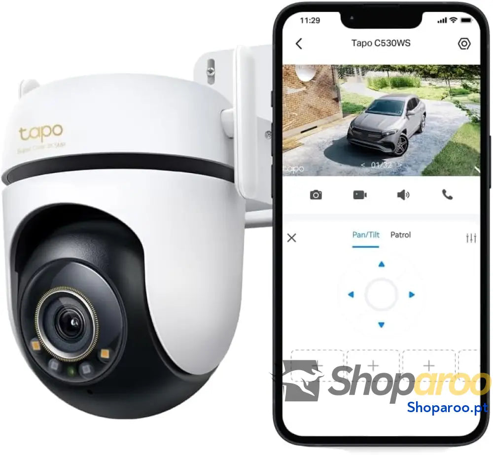 Cámara Seguridad Exterior 360° 3K 5MP Visión Nocturna Color Resistencia IP66 Alarma Sonora/Luz Detección AI