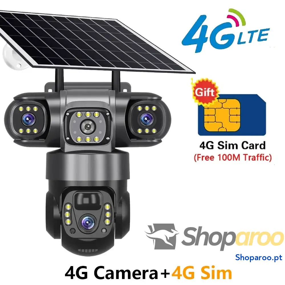 Câmara Solar 4G Zoom 10X PIR com Visão Noturna e Áudio Bidirecional
