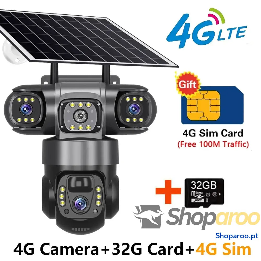 Câmara Solar 4G Zoom 10X PIR com Visão Noturna e Áudio Bidirecional