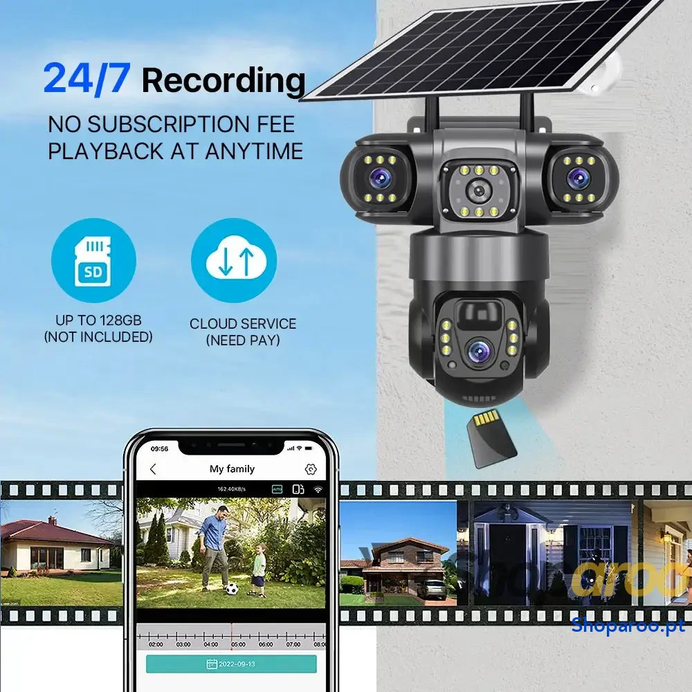 Câmara Solar 4G Zoom 10X PIR com Visão Noturna e Áudio Bidirecional