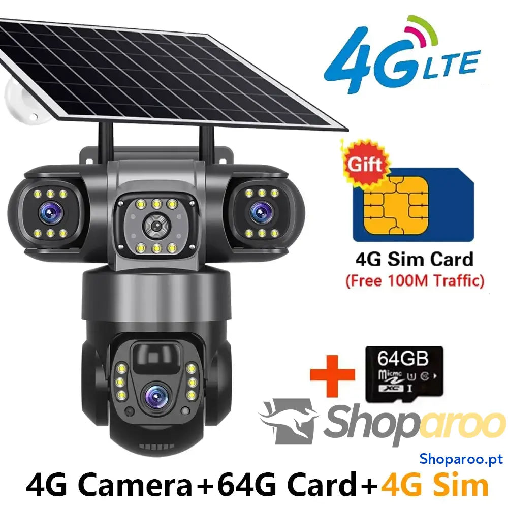 Câmara Solar 4G Zoom 10X PIR com Visão Noturna e Áudio Bidirecional
