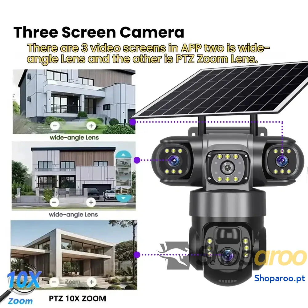 Câmara Solar 4G Zoom 10X PIR com Visão Noturna e Áudio Bidirecional