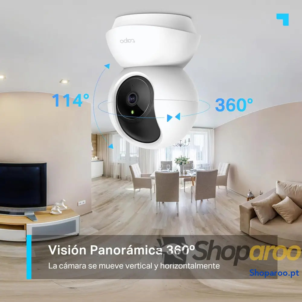 Câmara Wi Fi interior TP Link de 3 MP (2K) câmara vigilância visão noturna notificações em tempo real armazenamento