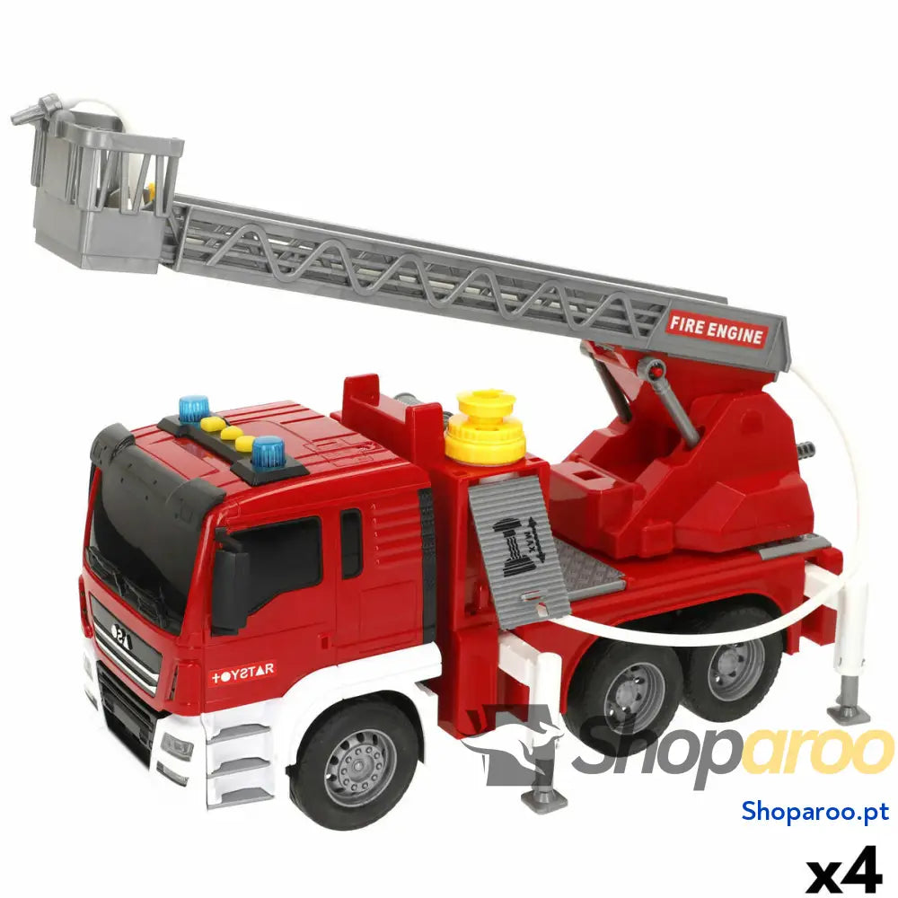 Camião de bombeiros com luz e som Speed & Go 34 x 25 12 cm (4 Unidades)