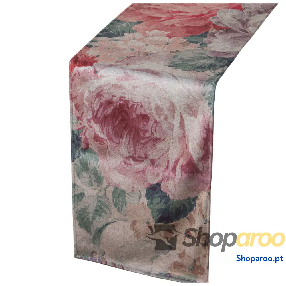Caminho de Mesa Alexandra House Living Cor de Rosa Têxtil 180 x 30 cm Veludo Floral